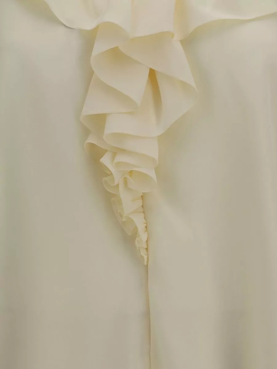Chloé Silk Ruffled V-Neck Blouse