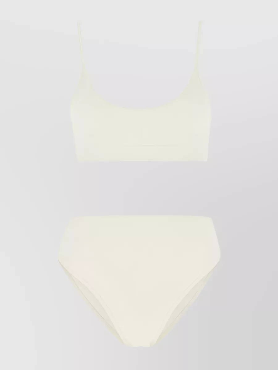 Shop Ami Alexandre Mattiussi Triangle Bikini With Ami De Coeur Motif In White
