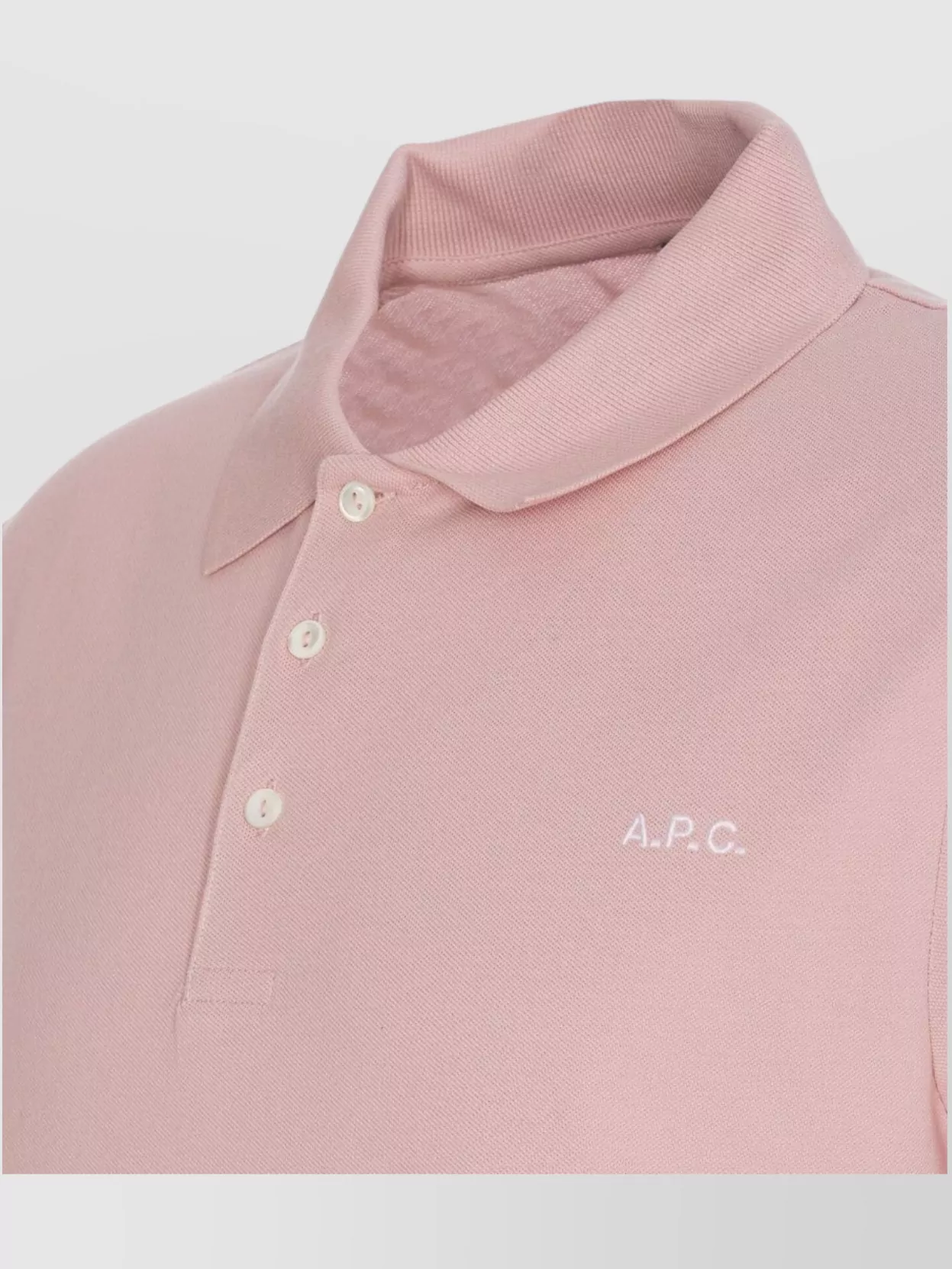 A.p.c. Ribbed Collar Polo Shirt With Short Sleeves