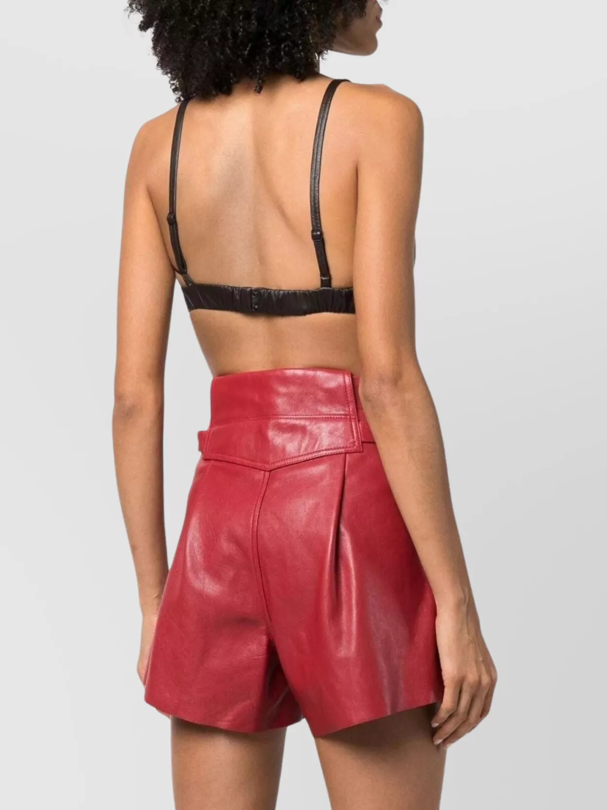 The Mannei Sierra Leather Bralette Plunge Neckline