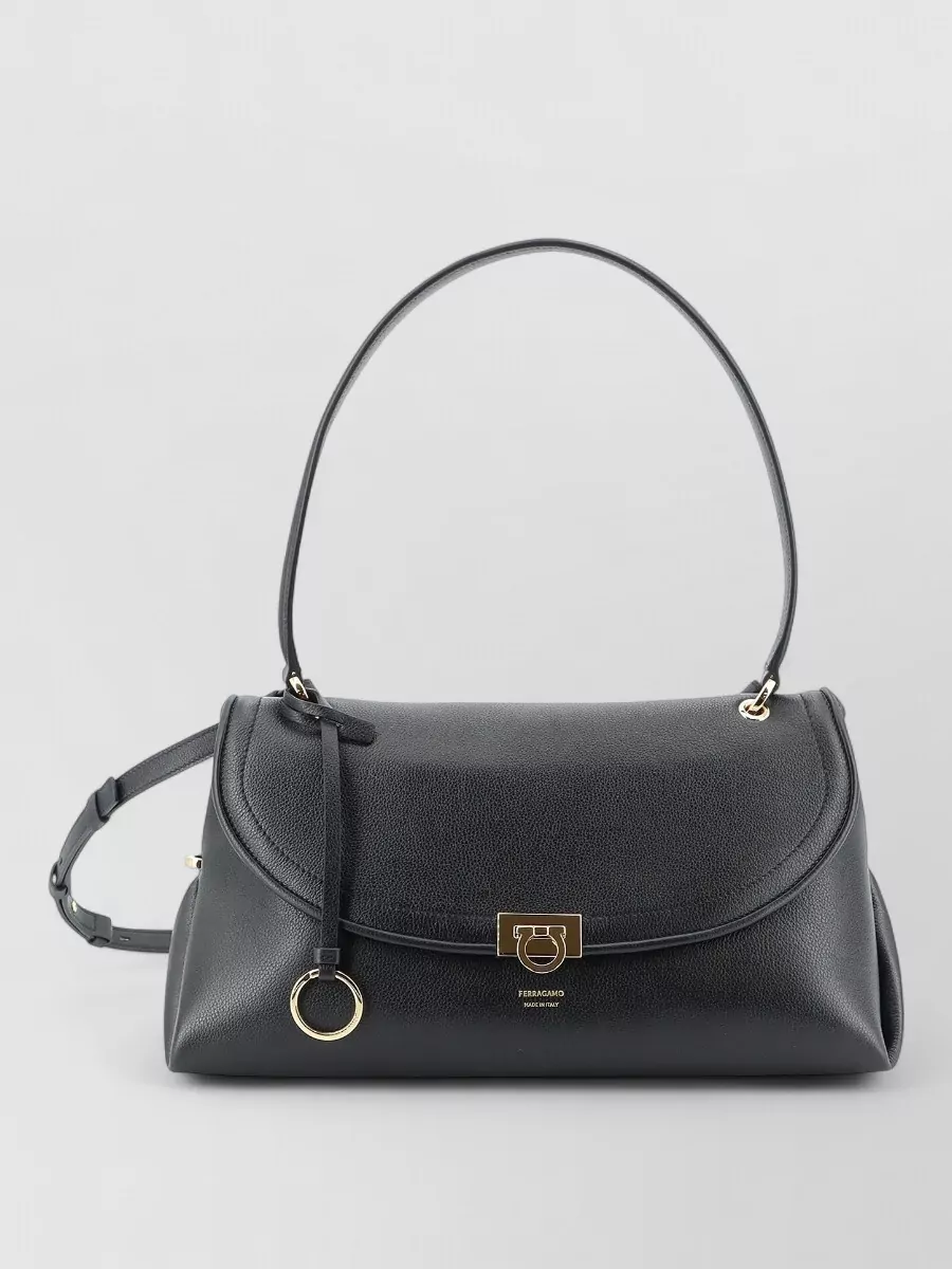 Ferragamo gancini leather clutch bag