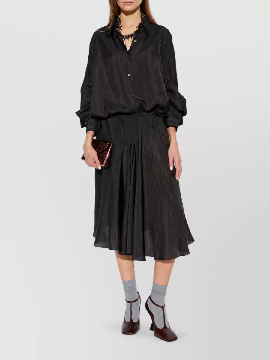 Dries Van Noten Cupro A-Line Skirt