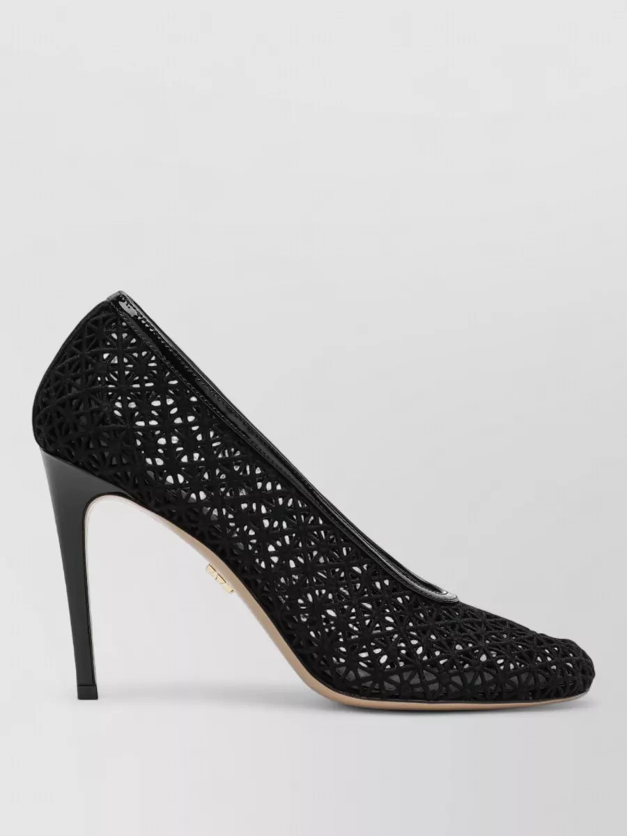 Ferragamo leather macramé pumps