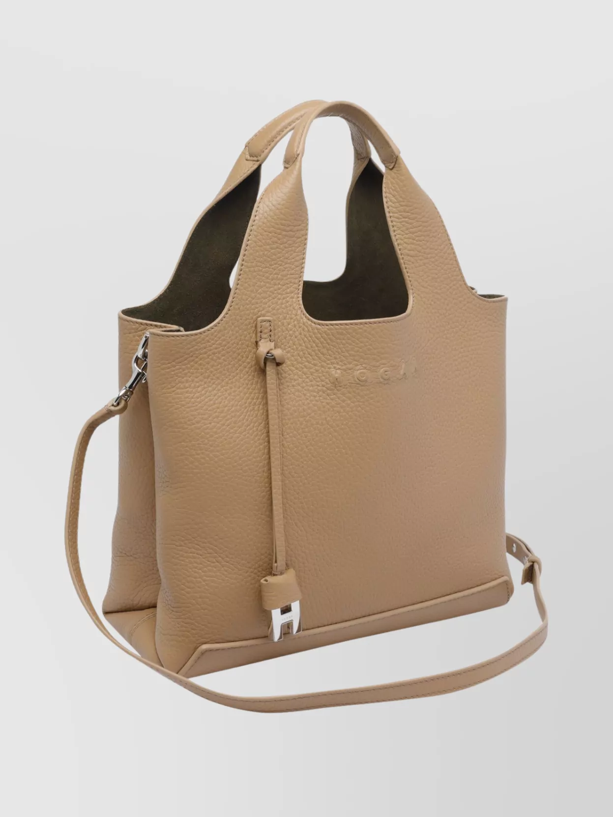 Hogan Textured Leather Tote Bag And Handles