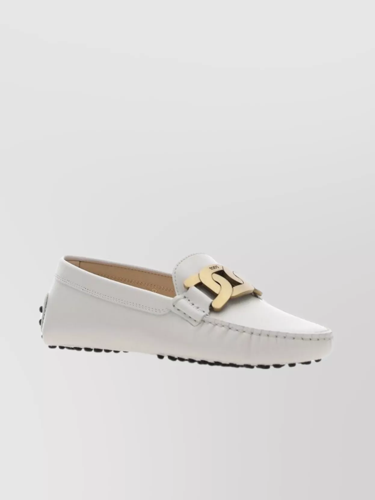 Shop Tod's Metal Buckle Stitched Loafers