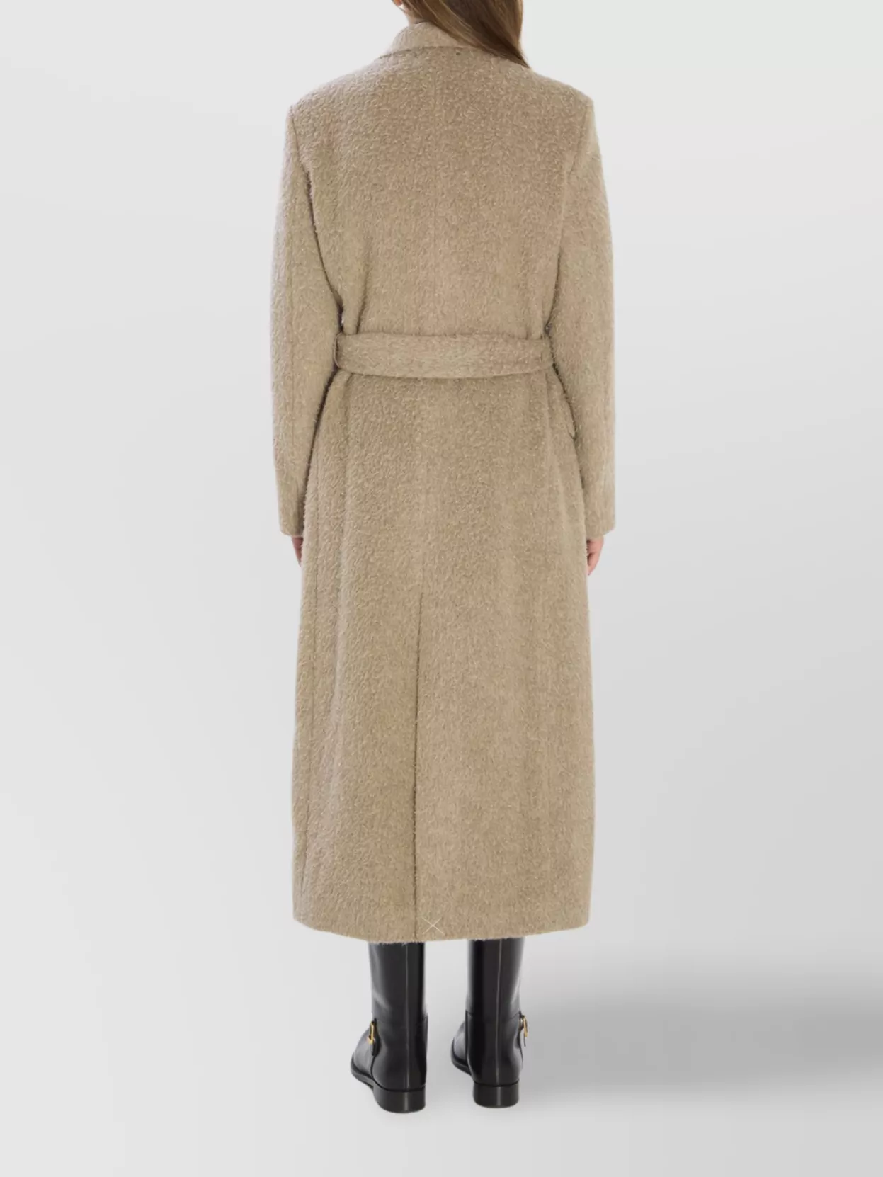 Golden Goose Double-breasted Wool Blend Long Coat In Neutral