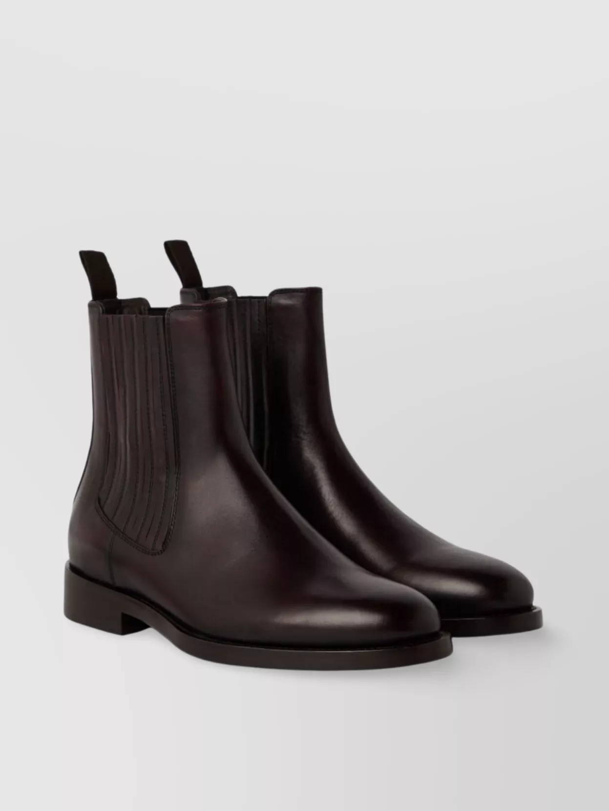Brunello Cucinelli Elasticated Side Panel Leather Ankle Boots