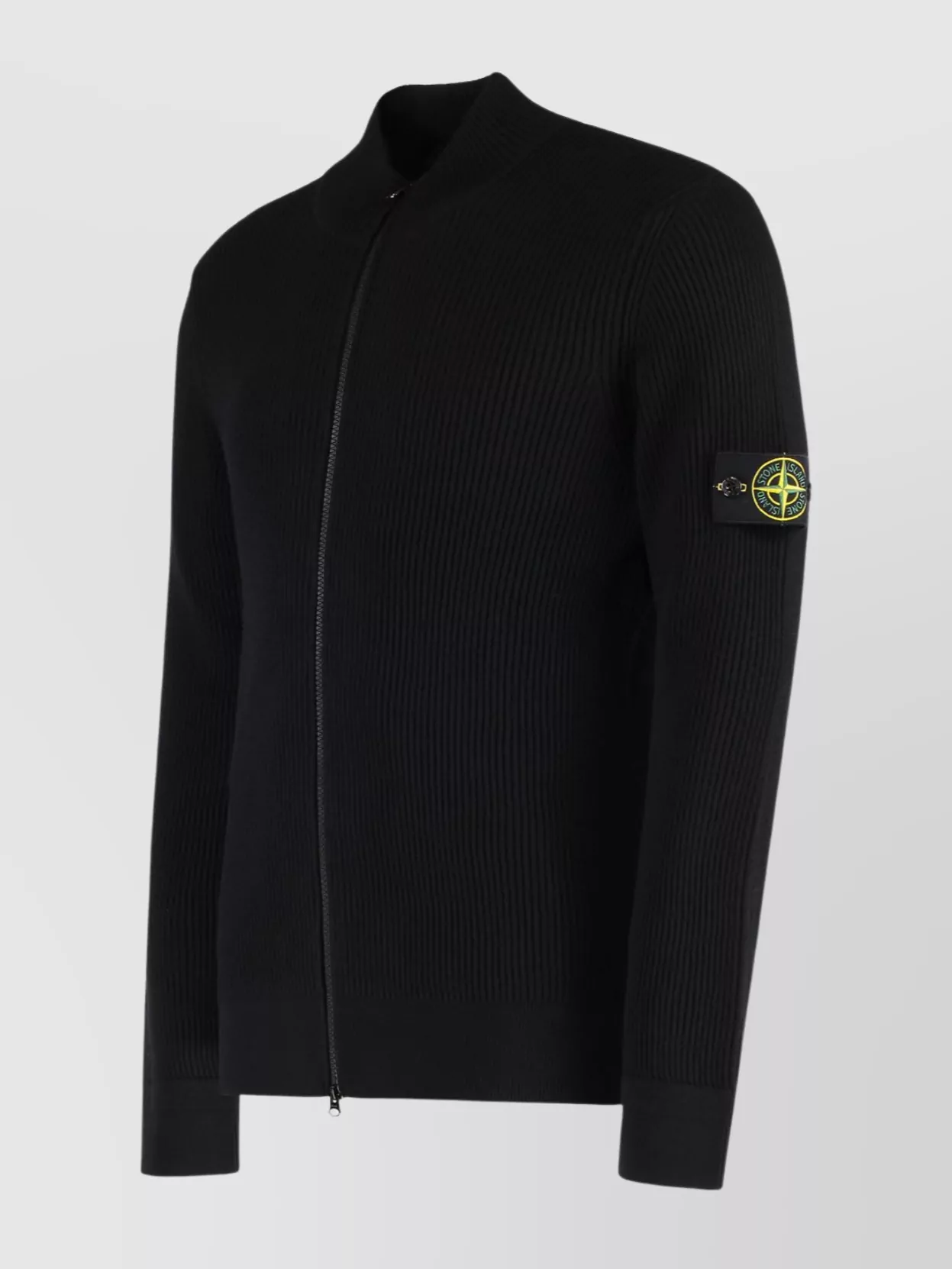 Stone Island Wool Zip Sweater High Collar
