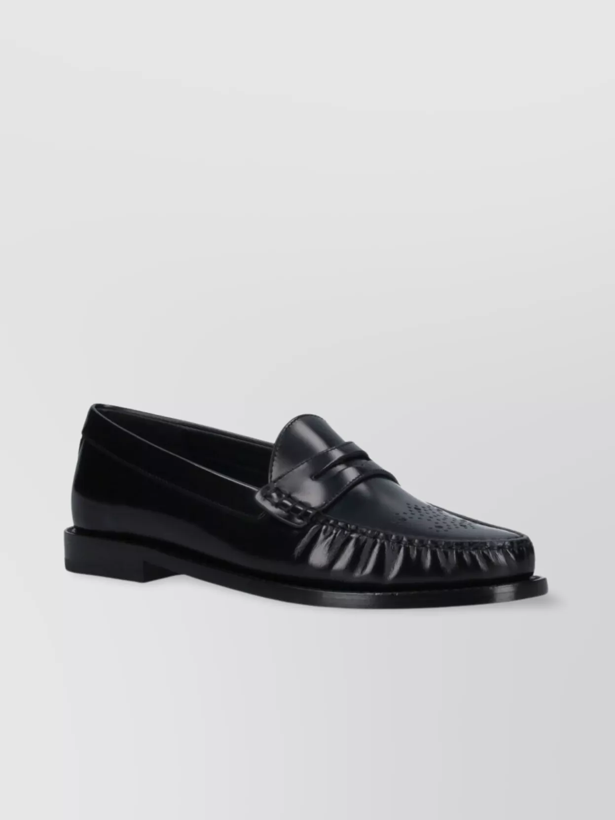 Celine Loafers With Perforated Detail And Shiny Finish