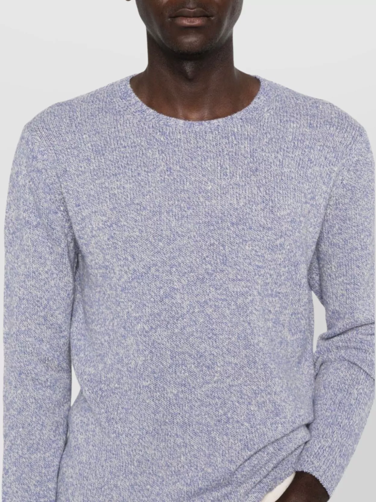 Auralee Textured Wool Silk Blend Crewneck Sweater