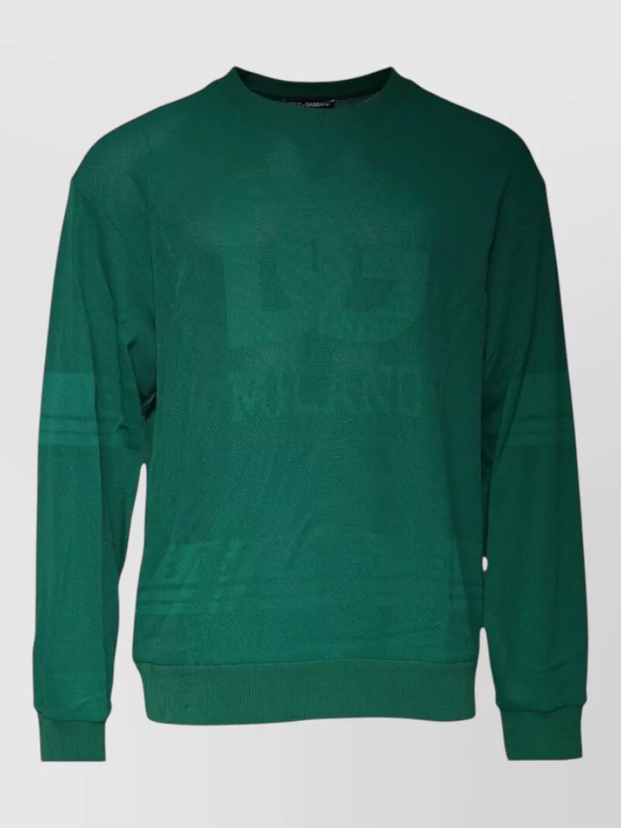 Dolce&Gabbana logo nylon crew neck long-sleeve t-shirt
