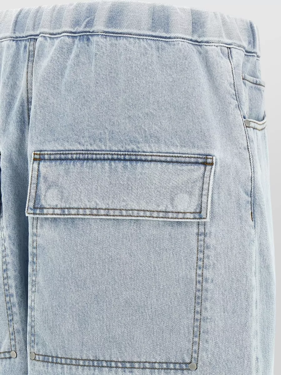 Entire Studios Denim Wide-Leg Bermuda Shorts