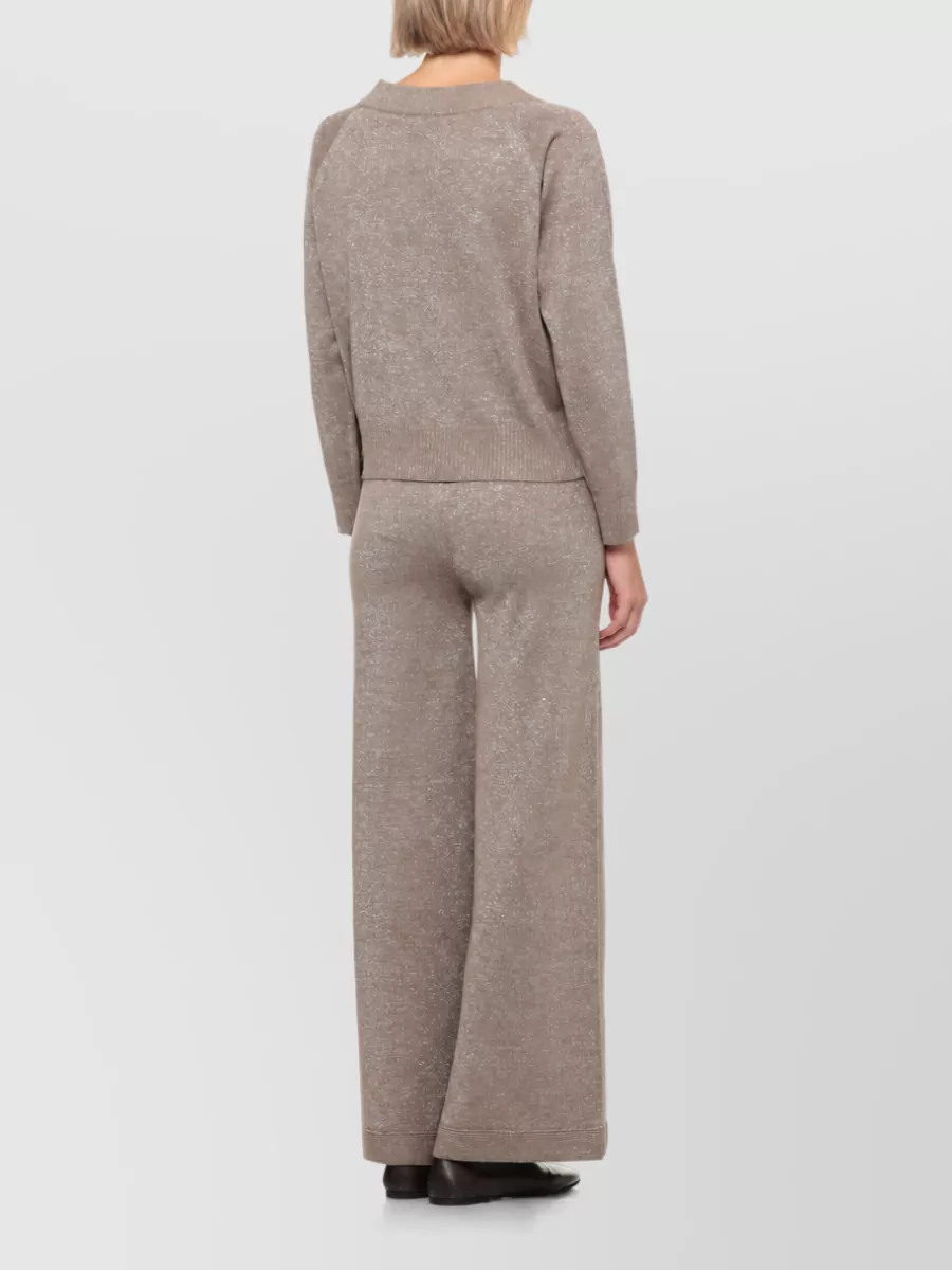 D.exterior Ribbed Cutout Lurex Wool Sweater