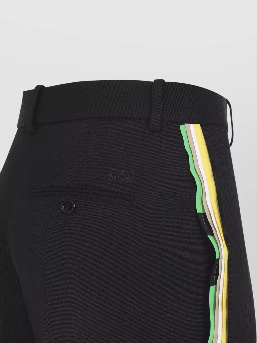 Loewe Wool Printed Straight-Leg Mid-Rise Trousers