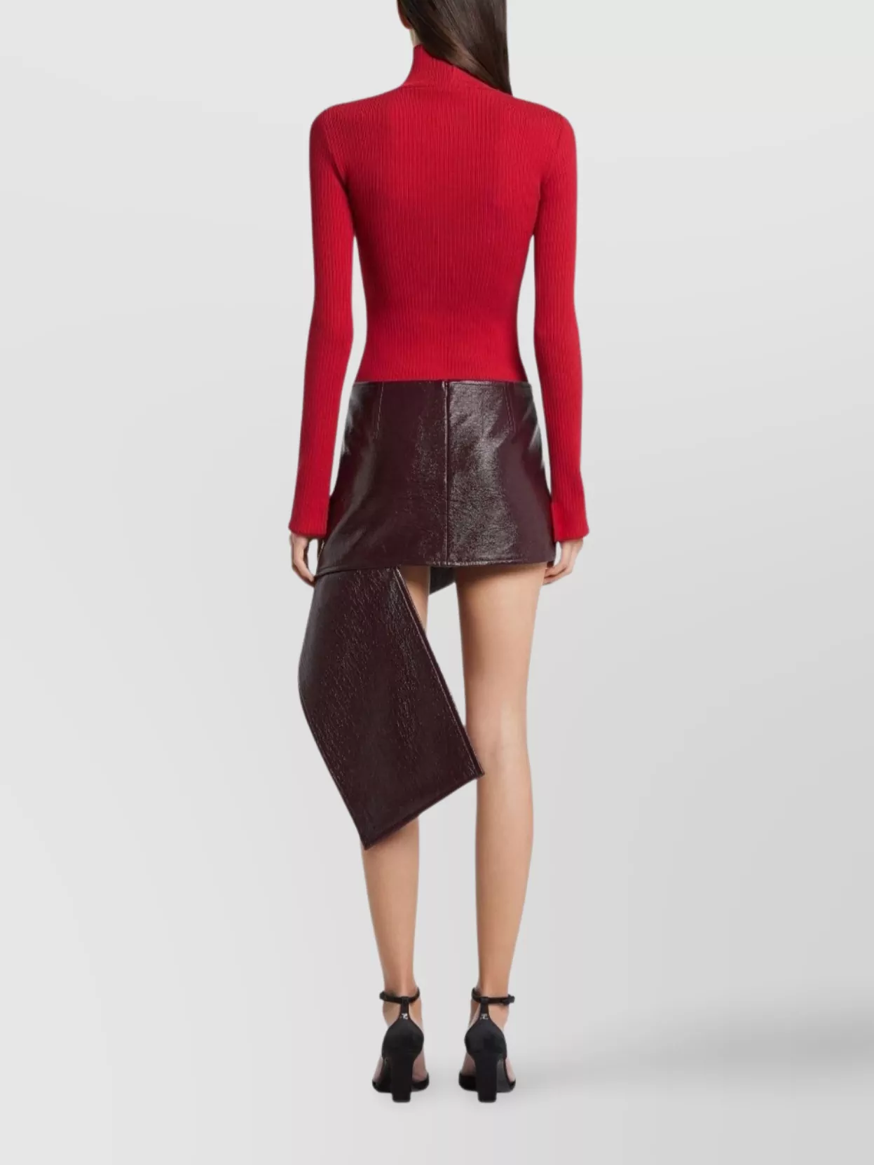 Courrèges Asymmetric Mini Skirt Vinyl Finish