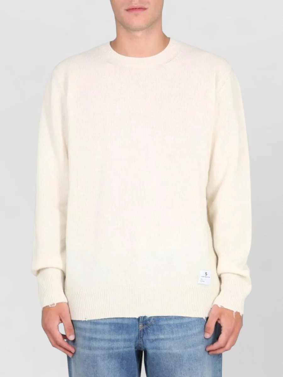 Department Five Virgin Wool Ribbed Cross-Neck Jumper
