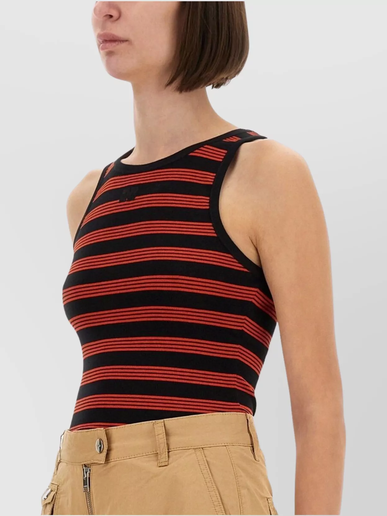Ganni Textured Cotton Tank Top
