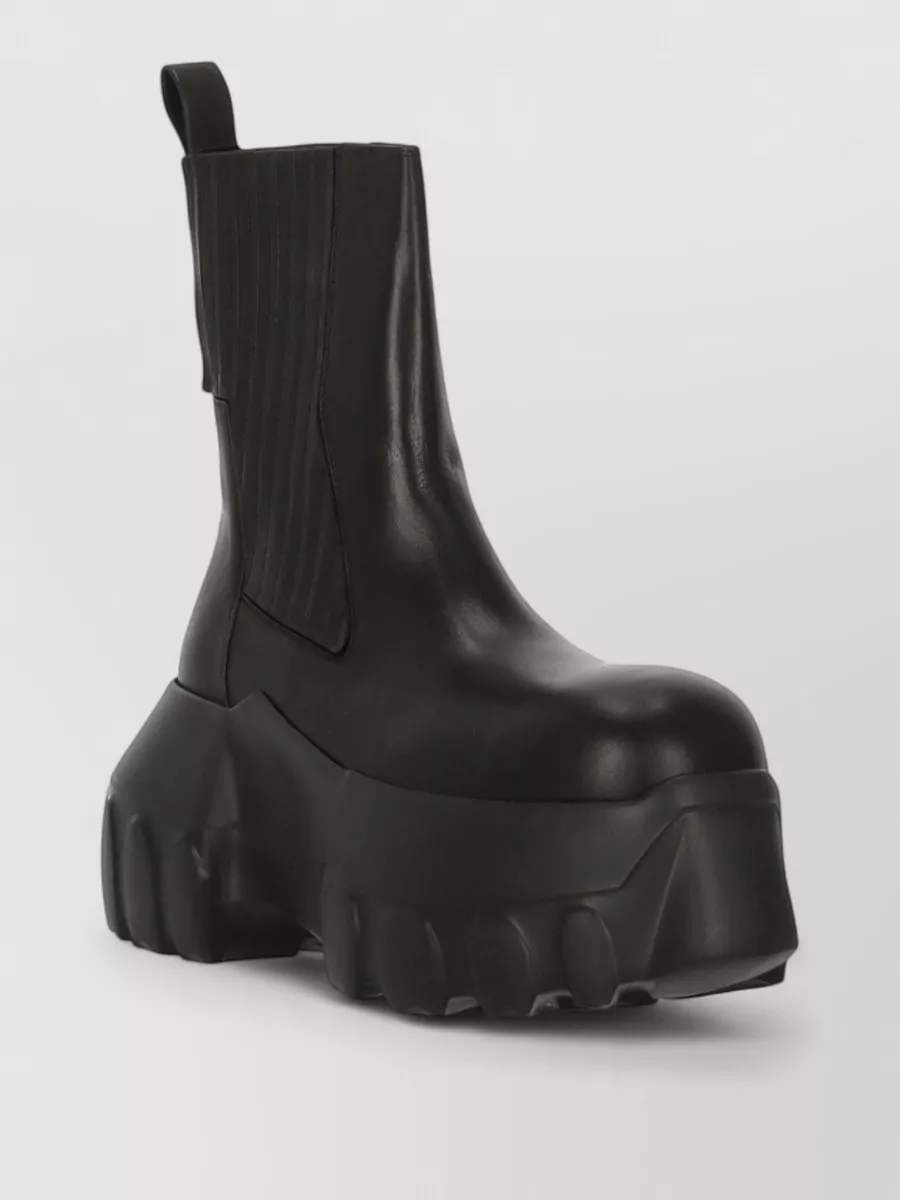 Rick Owens Leather Chelsea Ankle Boots