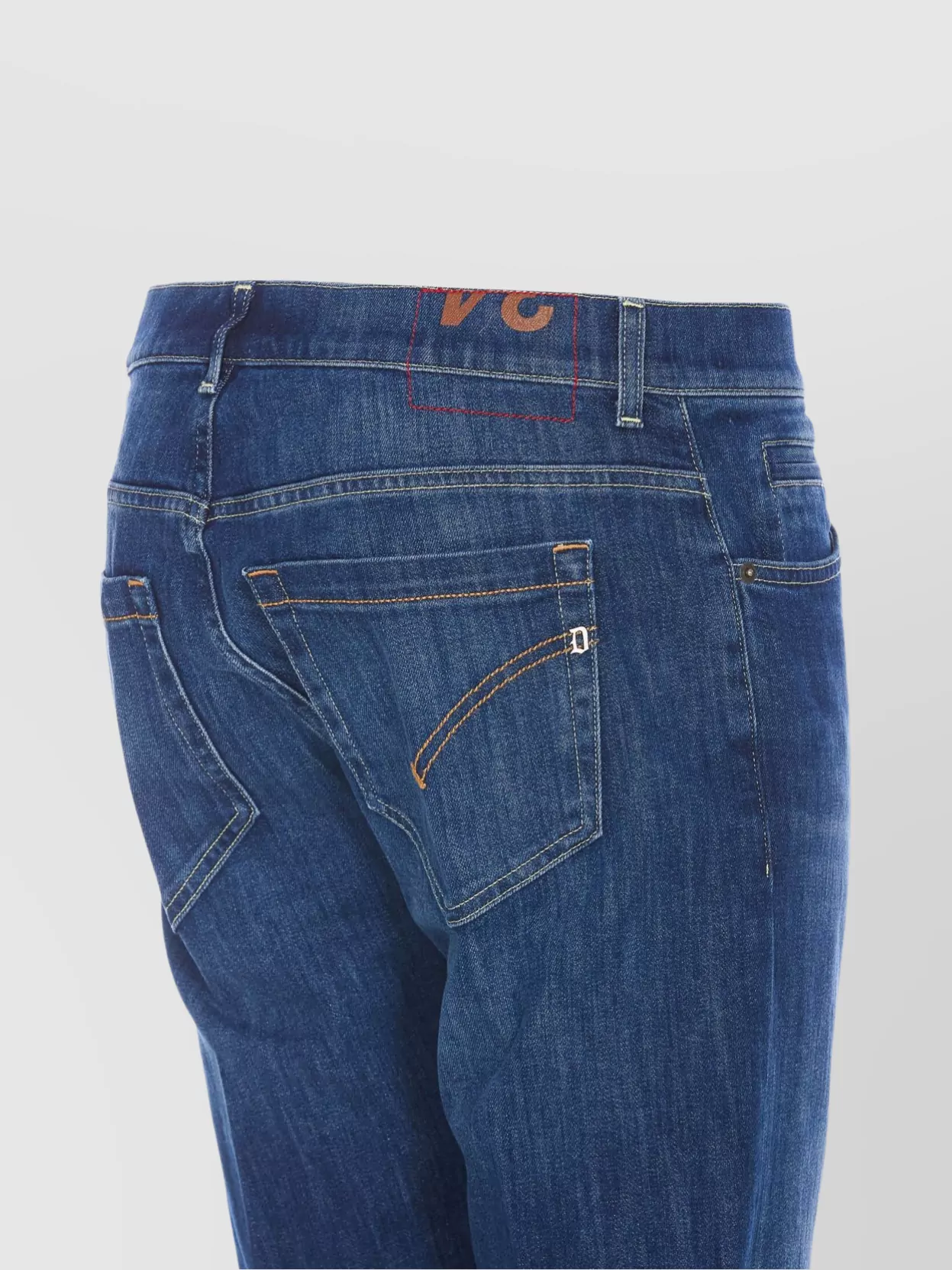 Dondup Skinny Model Trousers Rolled Cuffs In Blue