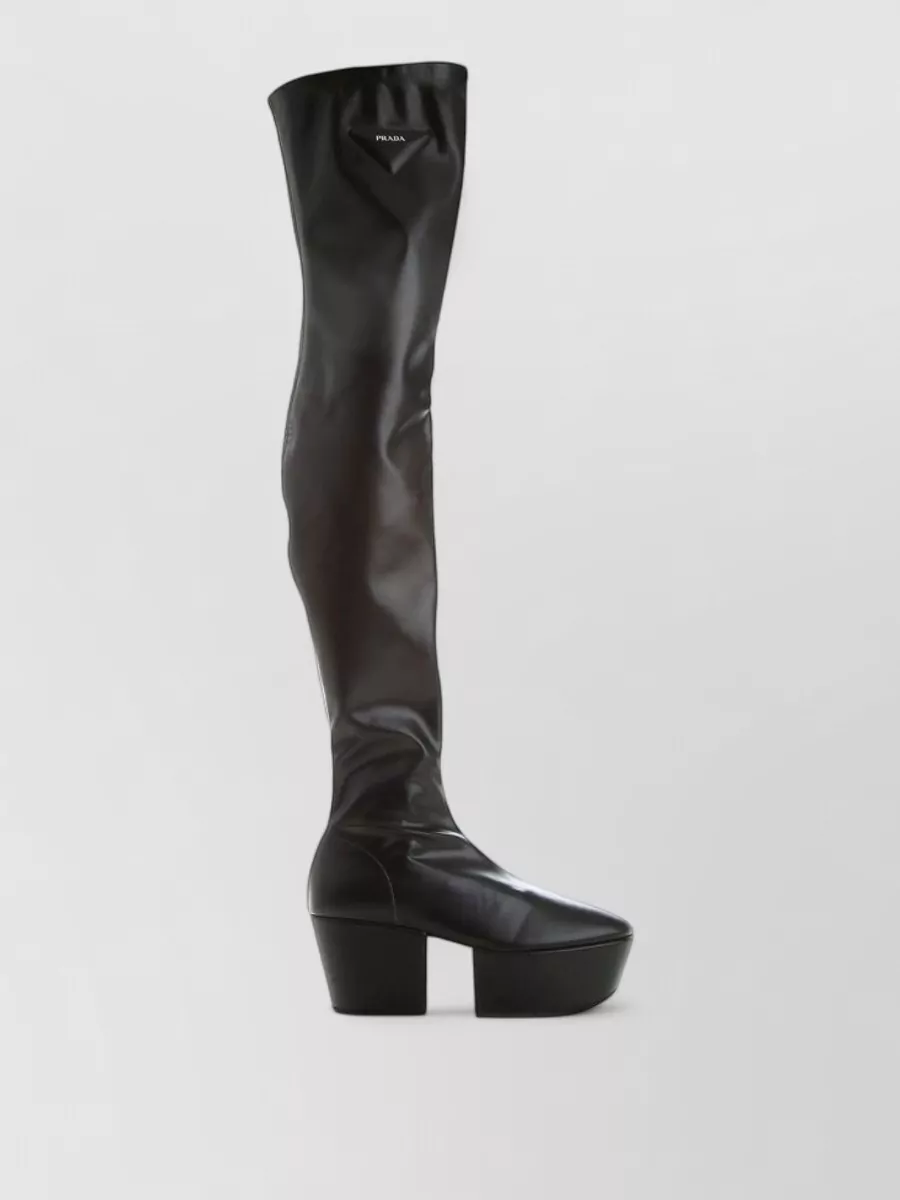 Prada Calfskin Over The Knee Boots