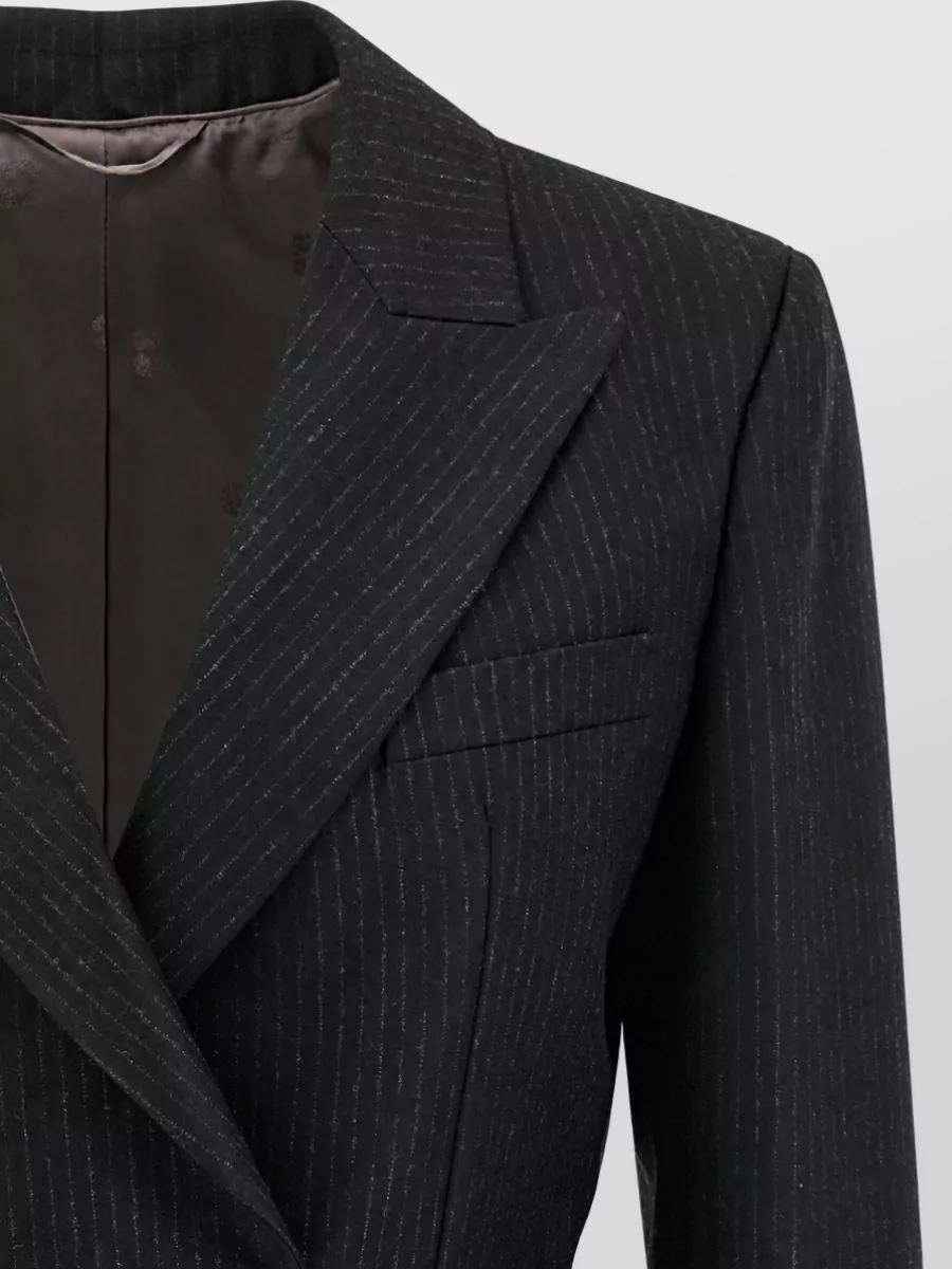 Blazé Milano Virgin Wool Pinstripe Double-Breasted Blazer