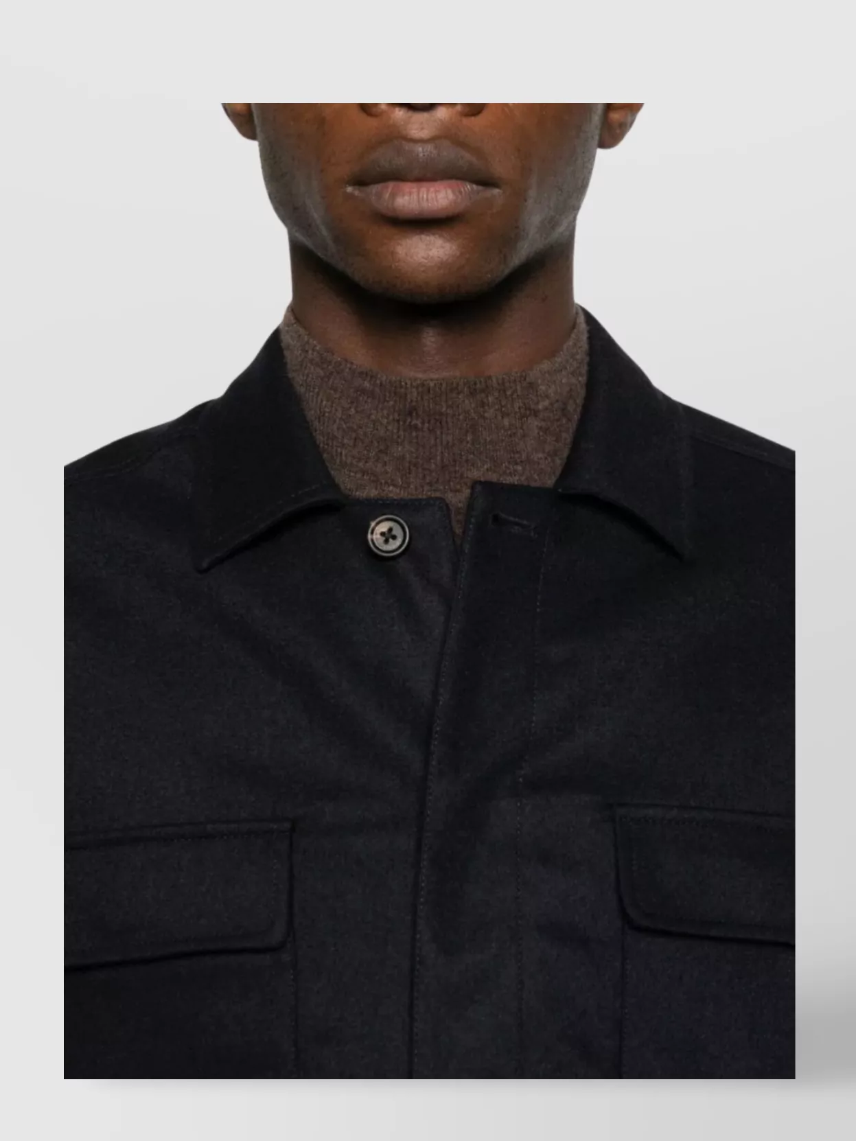 Eleventy Long Sleeve Shirt Jacket With Chest Pockets