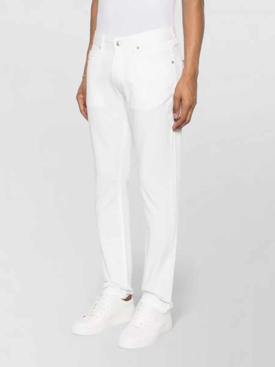 Emporio Armani Straight Leg Trousers Belt Loops Five Pocket