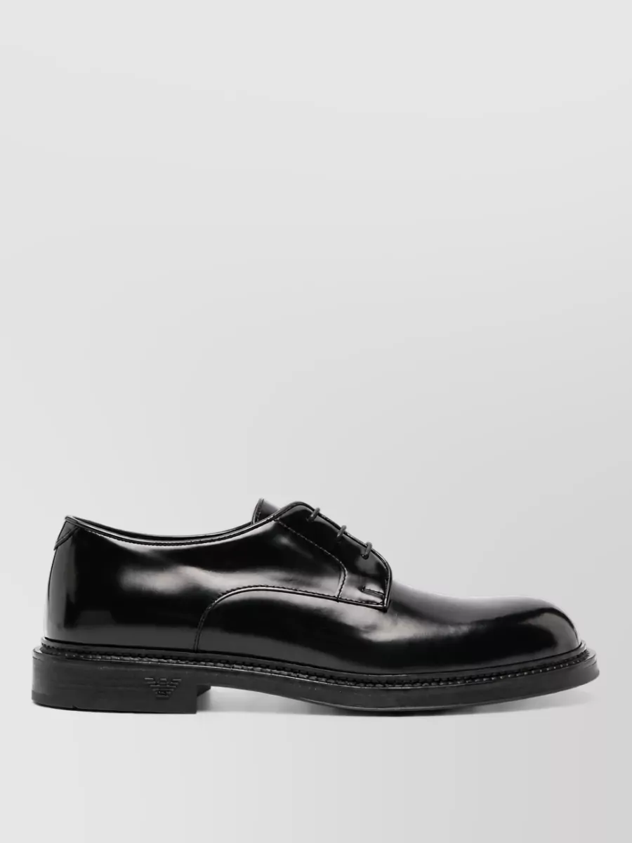 Emporio Armani leather panelled derby shoes
