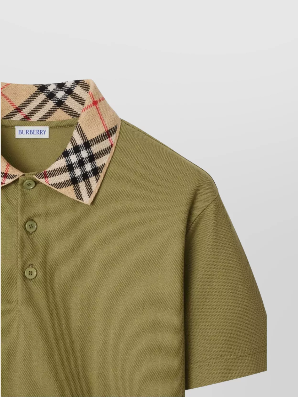 Burberry Checked Collar Polo Shirt