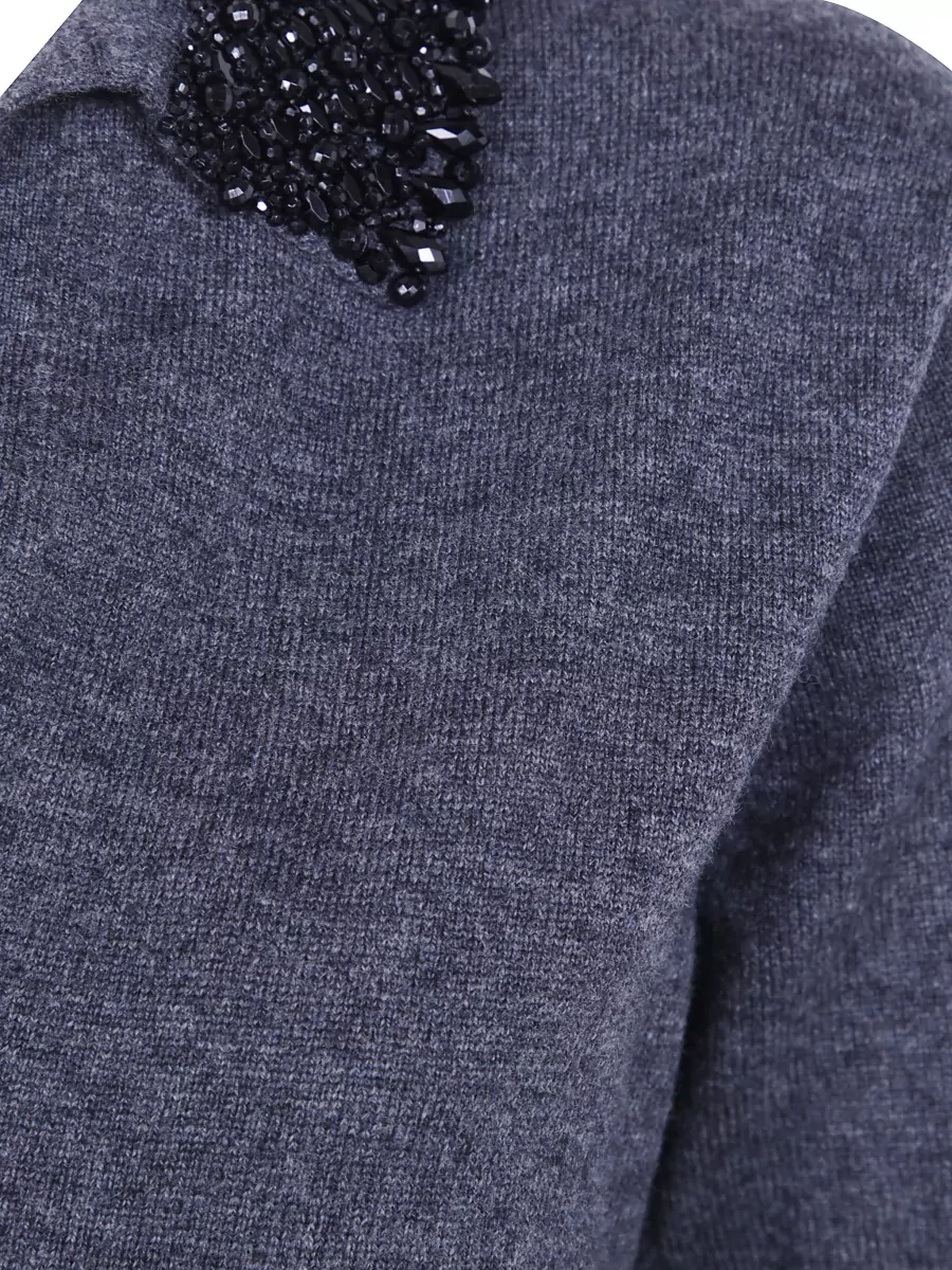 Semicouture Cashmere-Blend Short-Sleeve Turtleneck Jumper