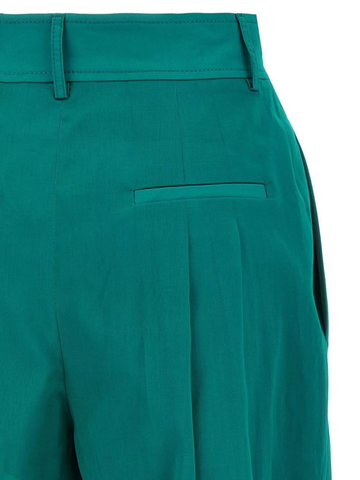 Alberta Ferretti High Waist Pleated Sheer Fabric Trousers