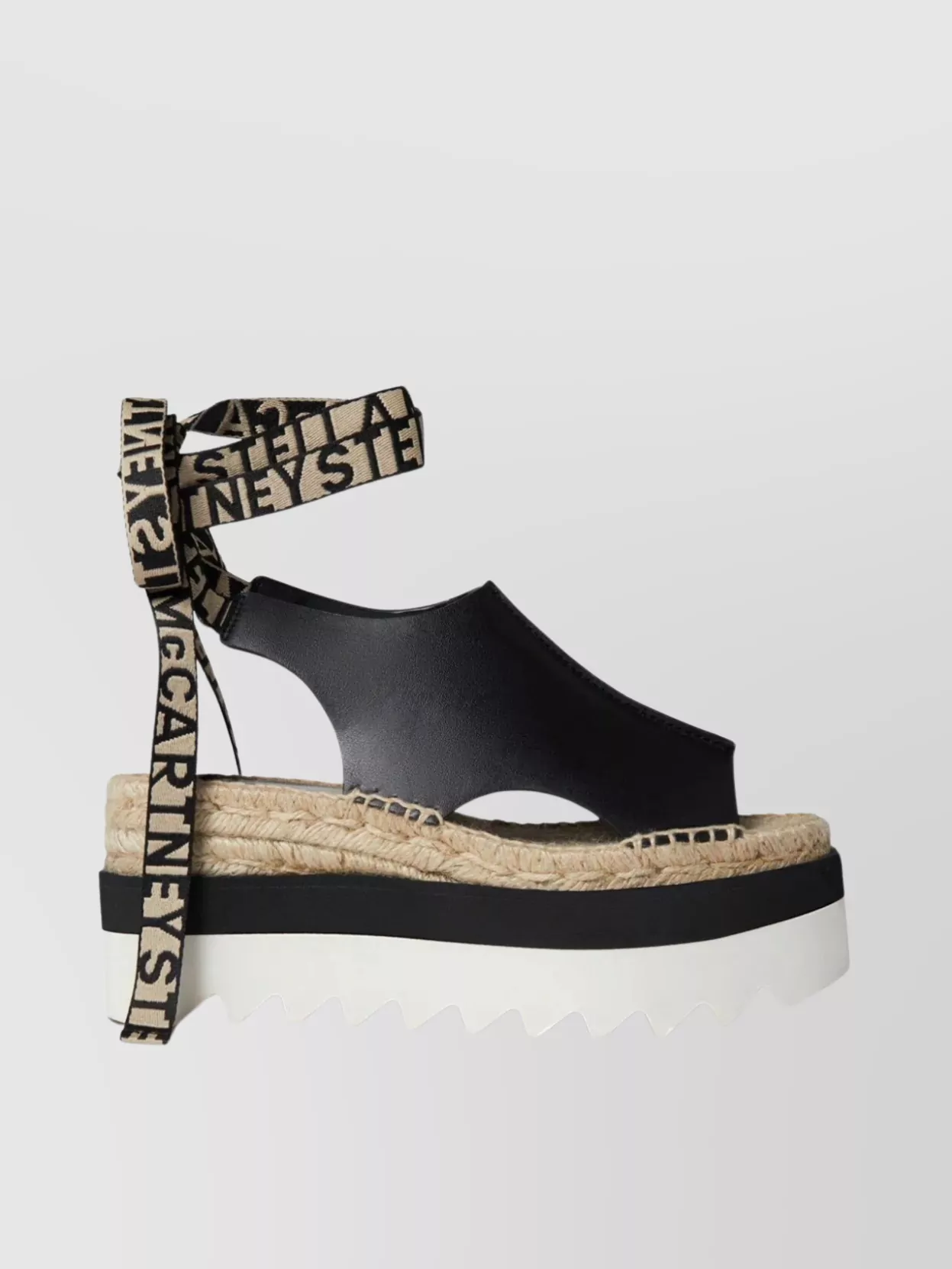 Shop Stella Mccartney Open Toe Wedge Platform Sandals In Black
