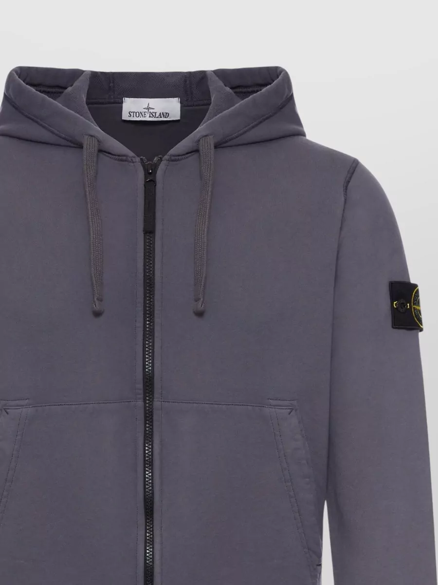 Stone Island Cotton Hooded Zip-Up Sweatshirt