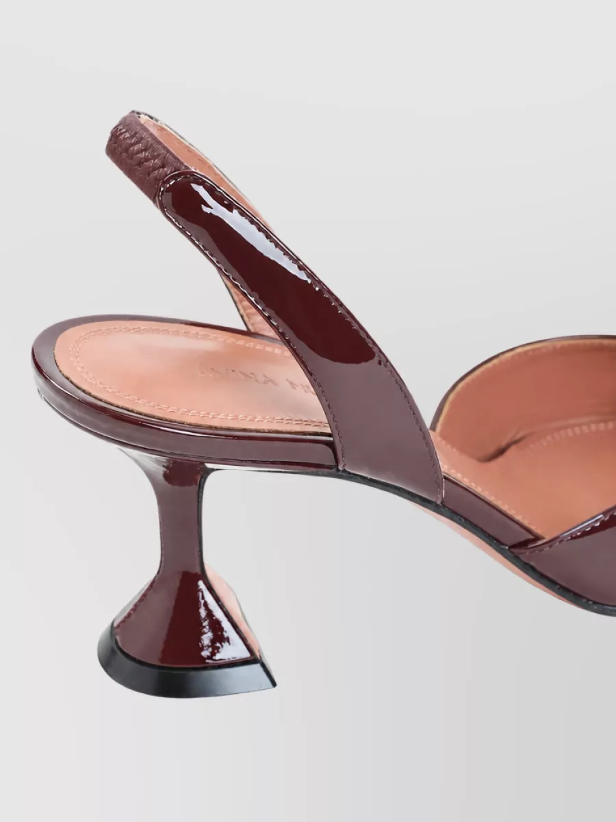 Amina Muaddi Patent Leather Crystal Embellished Slingback Mules