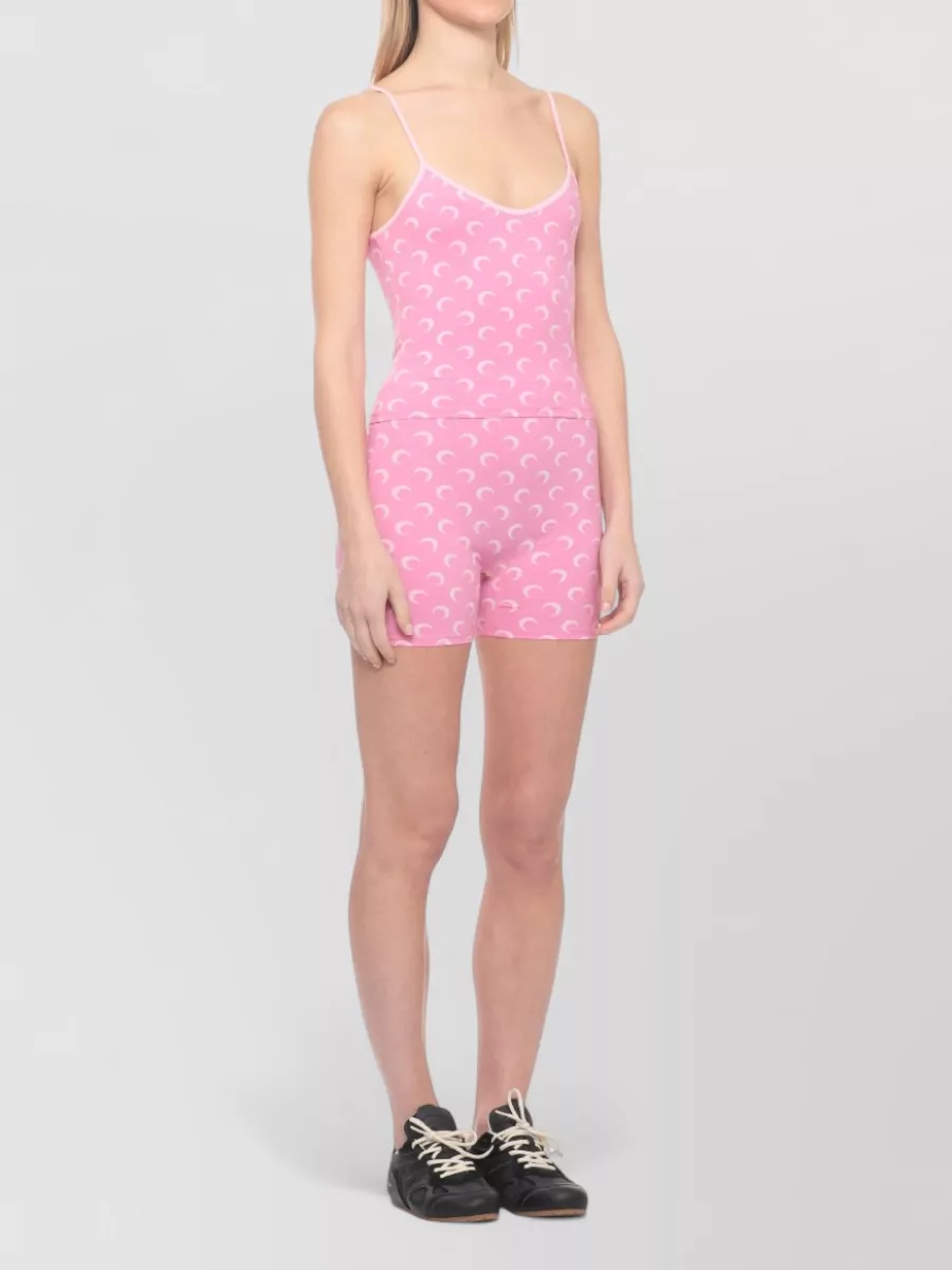Marine Serre Moon Logo Jersey V-Neck Sleeveless Top