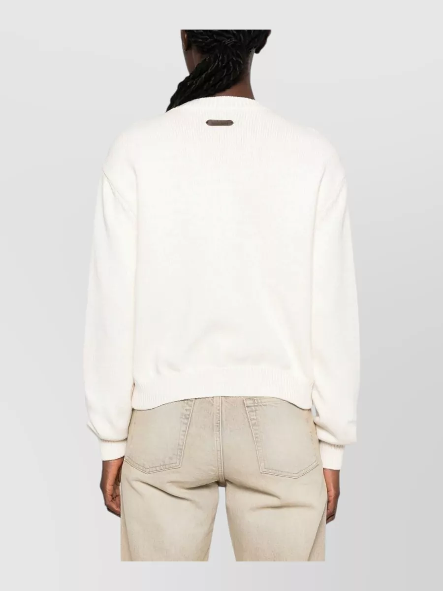 Moschino Ribbed-Knit Heart-Motif Sweatshirt