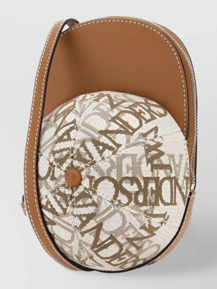 Shop Jw Anderson Logo Jacquard Calf Leather Shoulder Bag In Brown