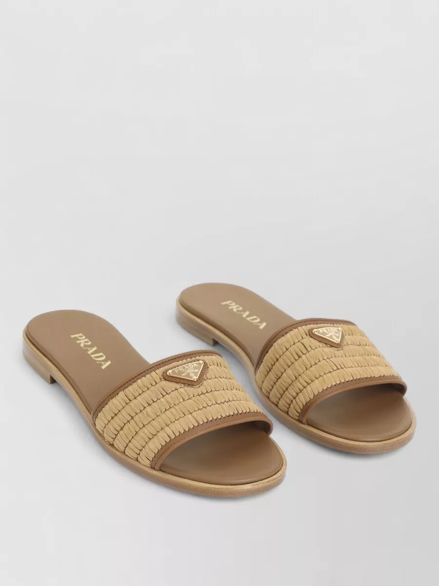 Prada Raffia Slides