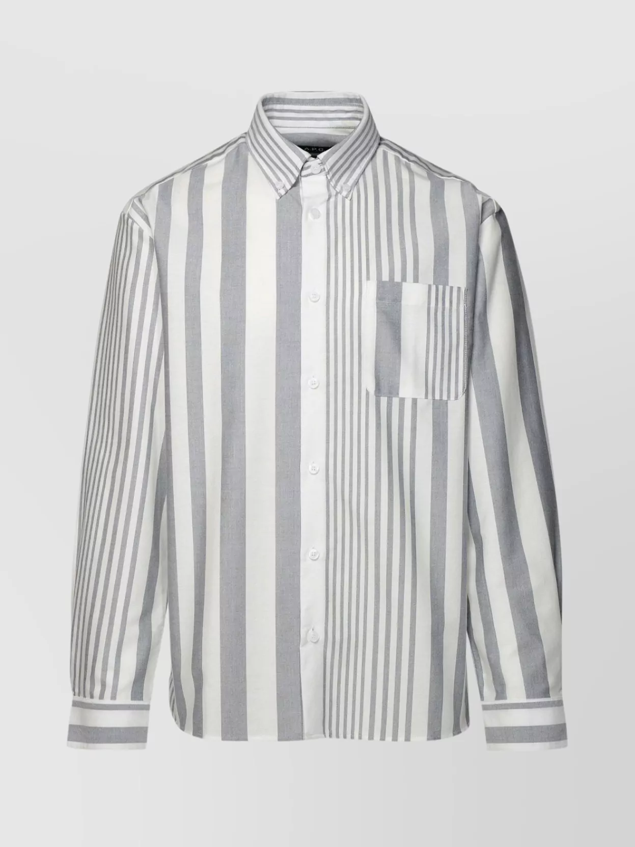 Shop Apc 'mateo' Striped Cotton Shirt With Chest Pocket