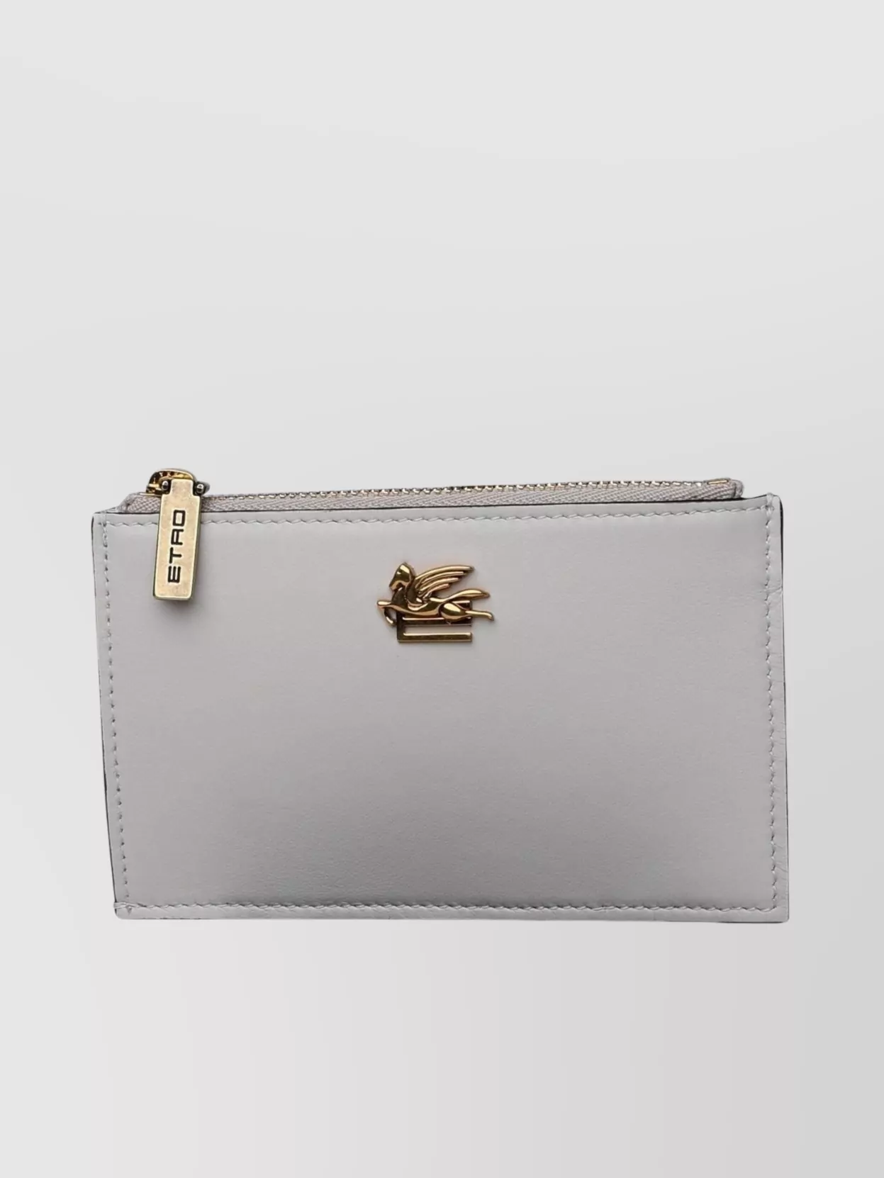 Shop Etro Leather Wallet Featuring Metallic Accents