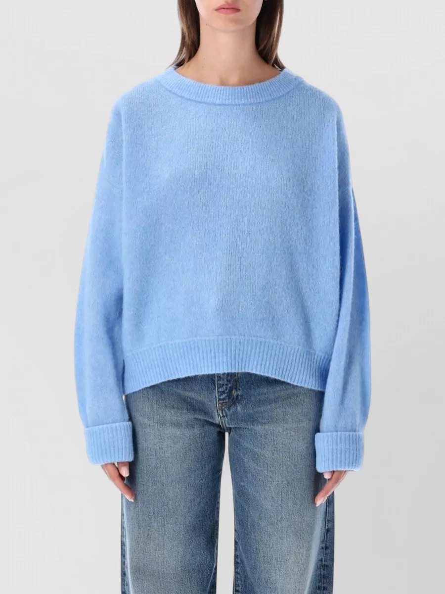 American Vintage alpaca wool fine-knit boat neck long-sleeve sweater