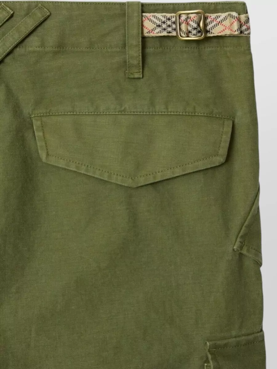 Burberry Cotton Cargo Trousers Adjustable Waist Design