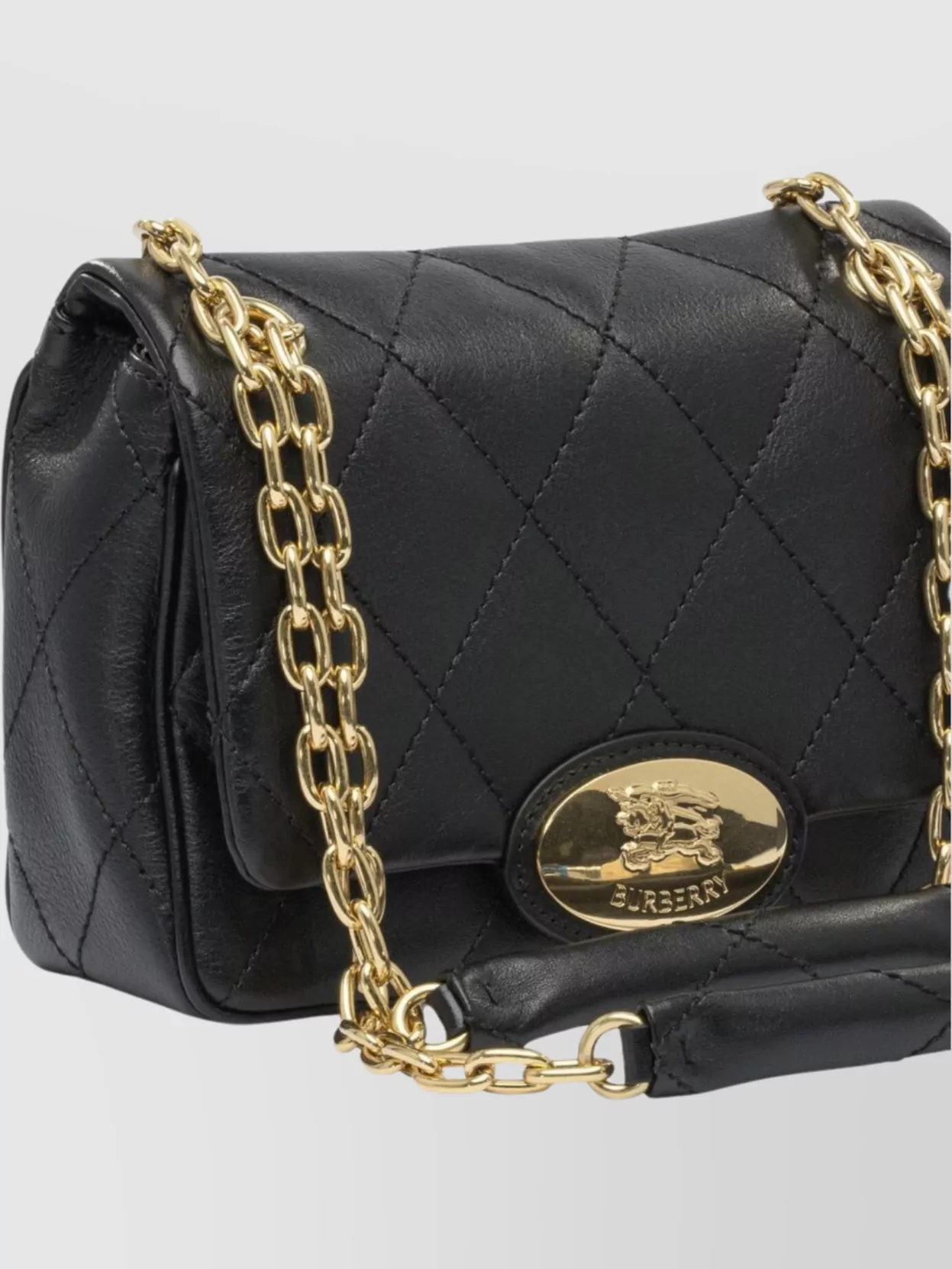 Burberry Quilted Chain Strap Crossbody Bag With Gold-tone Hardware