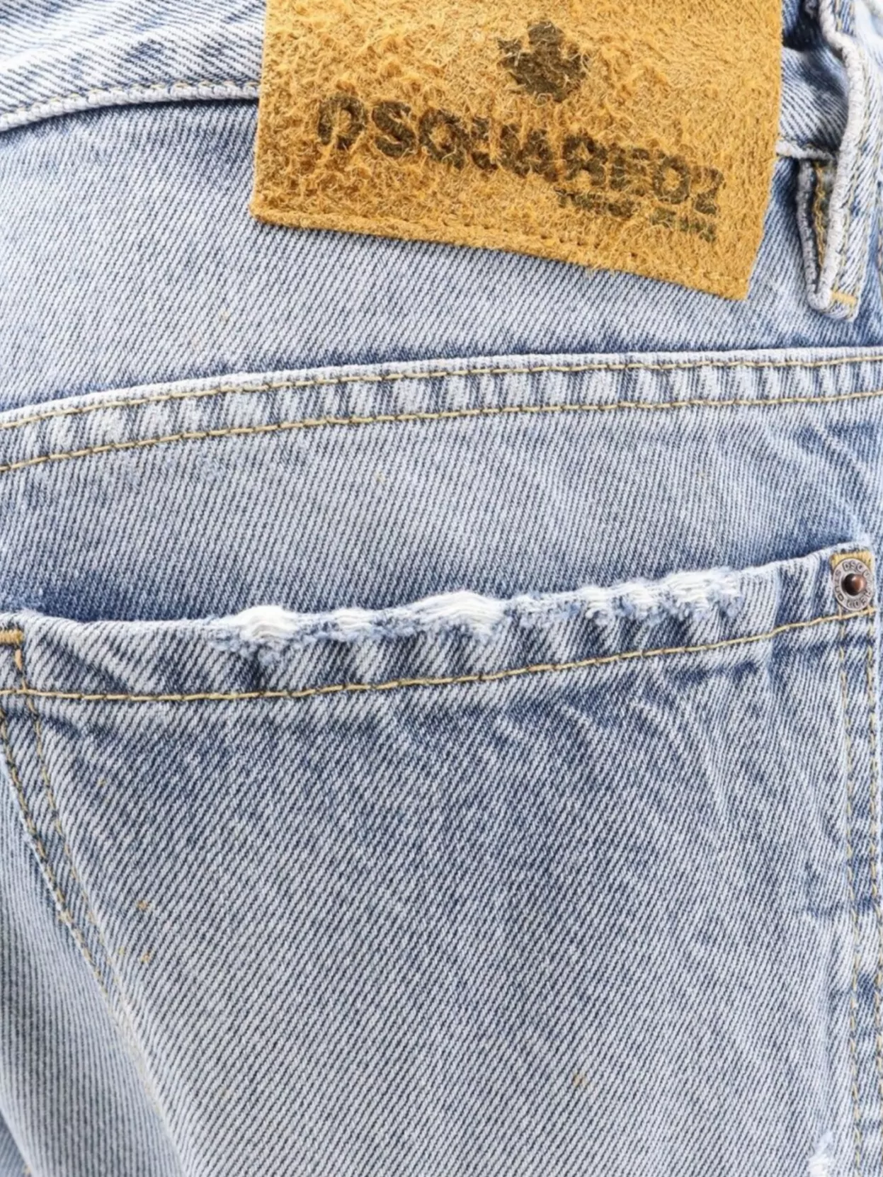 Dsquared2 Faded Wash Five-pocket Belt Loop Trousers In Blue