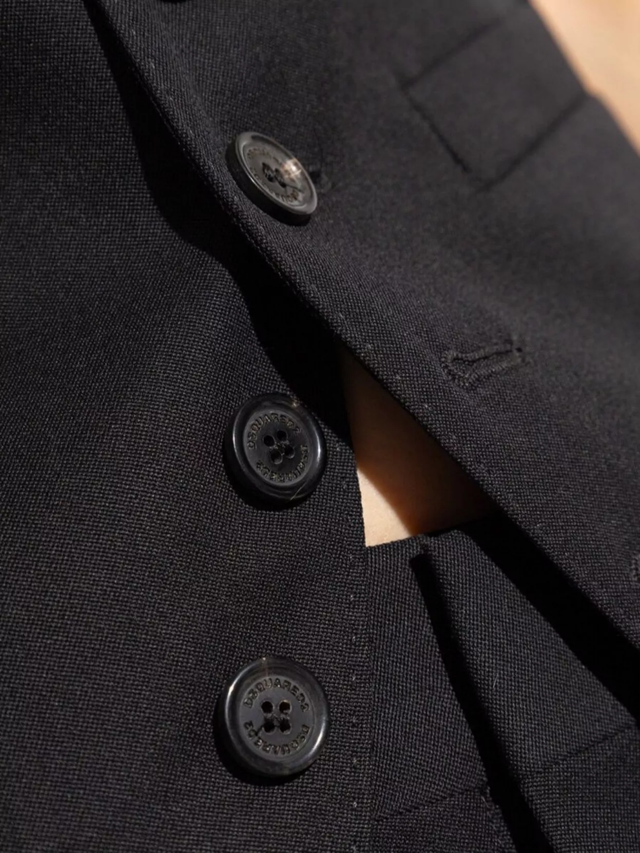 Dsquared2 Buttoned V-neckline Waistcoats Front Pockets In Black