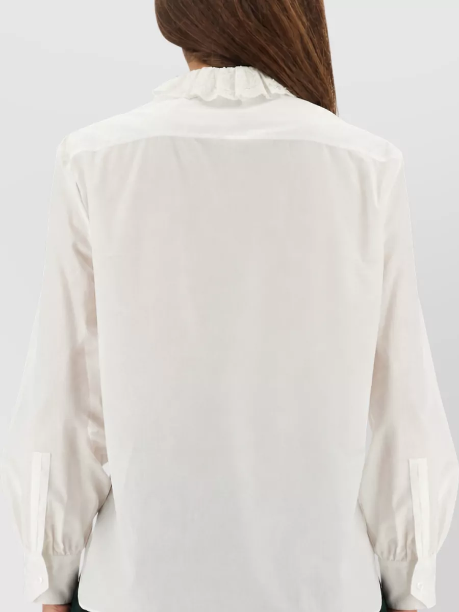 Saint Laurent Cotton Pierrot Collar Blouse
