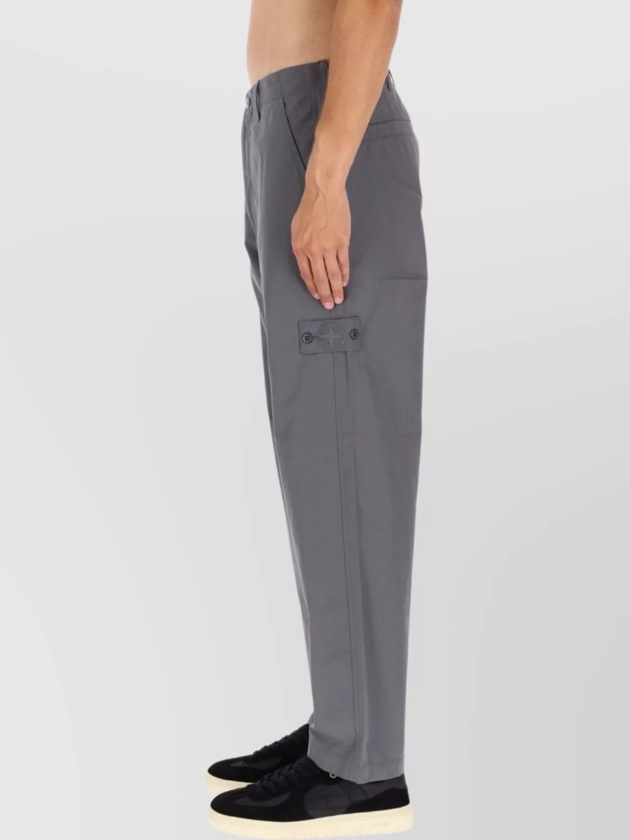 Stone Island Straight Leg Trousers With Back And Side Pockets