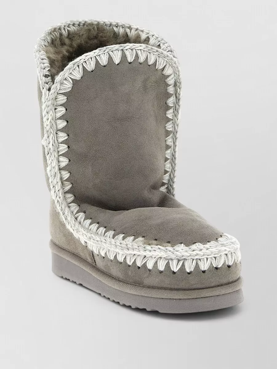 Mou sheepskin leather fur lined ankle boots