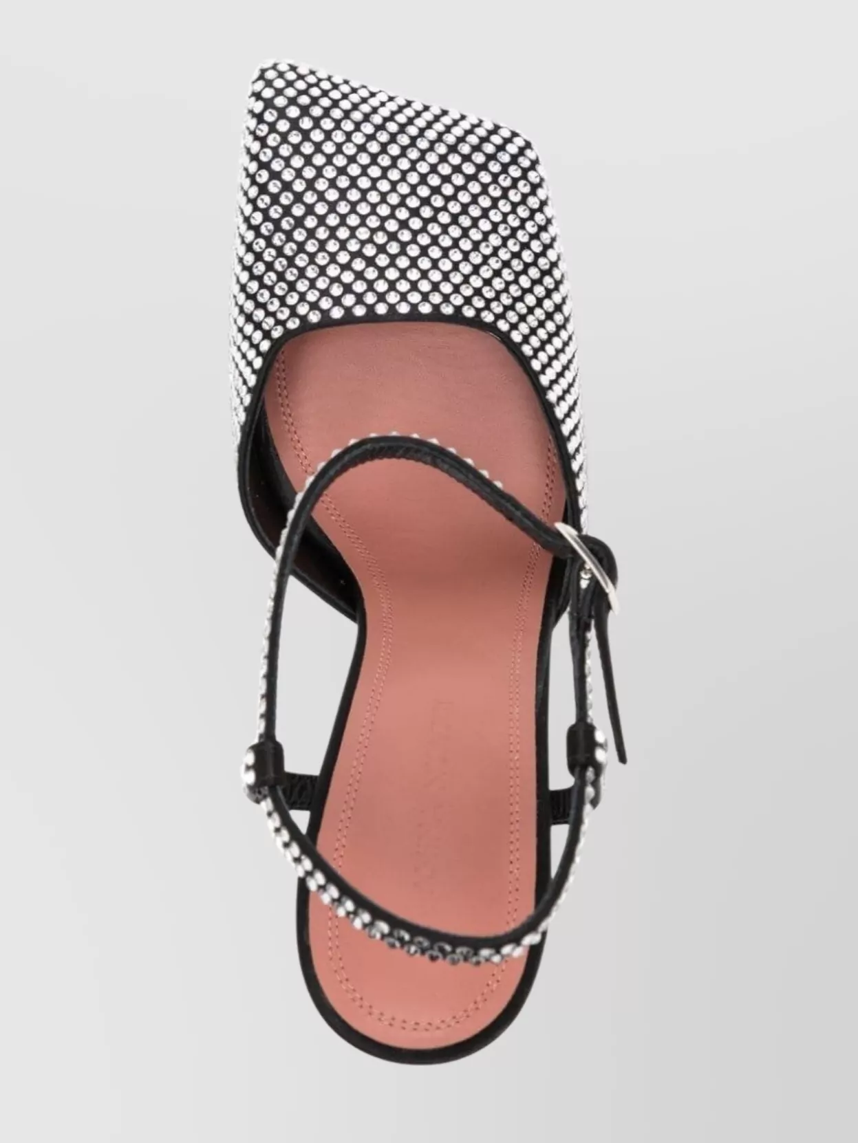 Amina Muaddi Crystal Block Heel Pumps In Satin