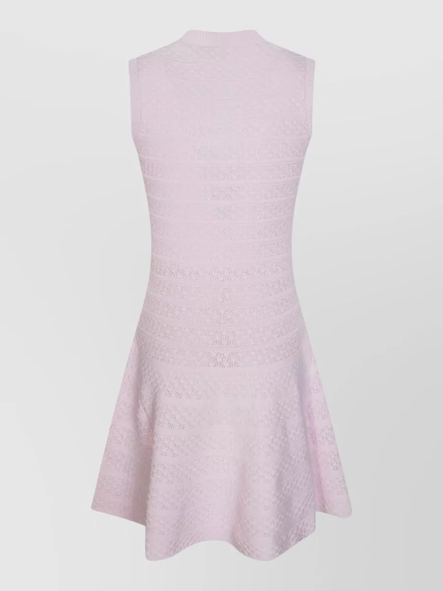 Self-Portrait Pointelle Knit Sleeveless Mini Dress